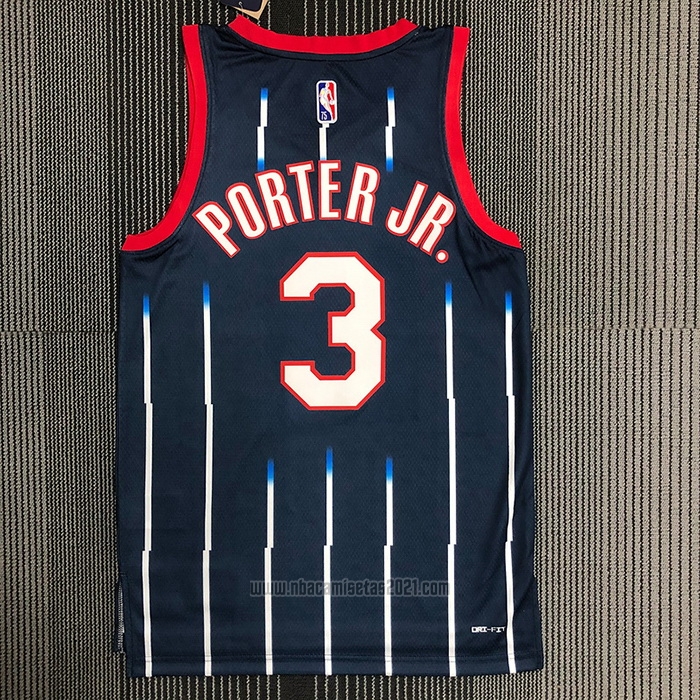 Camiseta Houston Rockets Kevin Porter JR. #3 Ciudad 2021-22 Azul